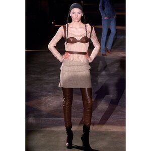 ALEXANDER MCQUEEN Fall 2002 Runway Wool Buckle Skirt